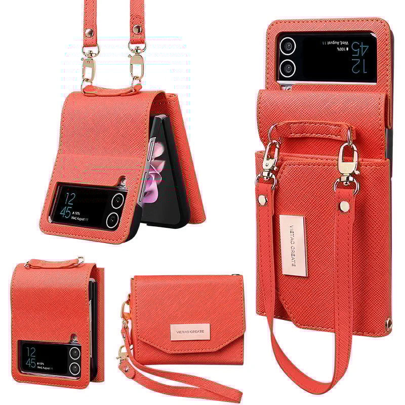 🎁New Year Sale 49% OFF⏳Travel Folding Wallet Case Leather Card Holder Cover for Samsung Flip3 5G/ Flip4