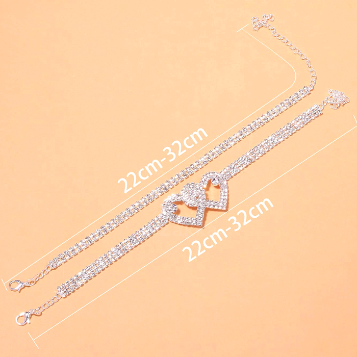 Buy 2 Get 15%💖Heart X Heart Ankle Bracelet🌟FREE SHIPPING - newbeew