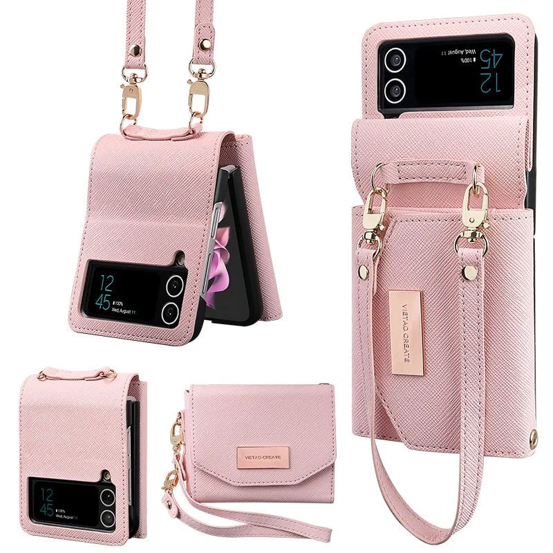 🎁New Year Sale 49% OFF⏳Travel Folding Wallet Case Leather Card Holder Cover for Samsung Flip3 5G/ Flip4