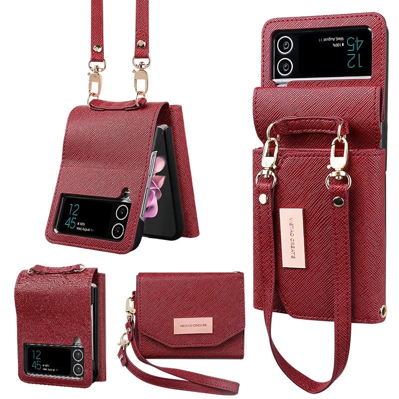 🎁New Year Sale 49% OFF⏳Travel Folding Wallet Case Leather Card Holder Cover for Samsung Flip3 5G/ Flip4