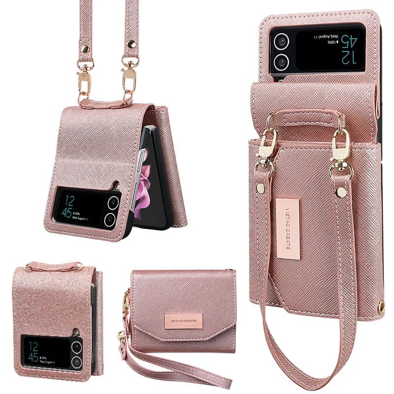🎁New Year Sale 49% OFF⏳Travel Folding Wallet Case Leather Card Holder Cover for Samsung Flip3 5G/ Flip4