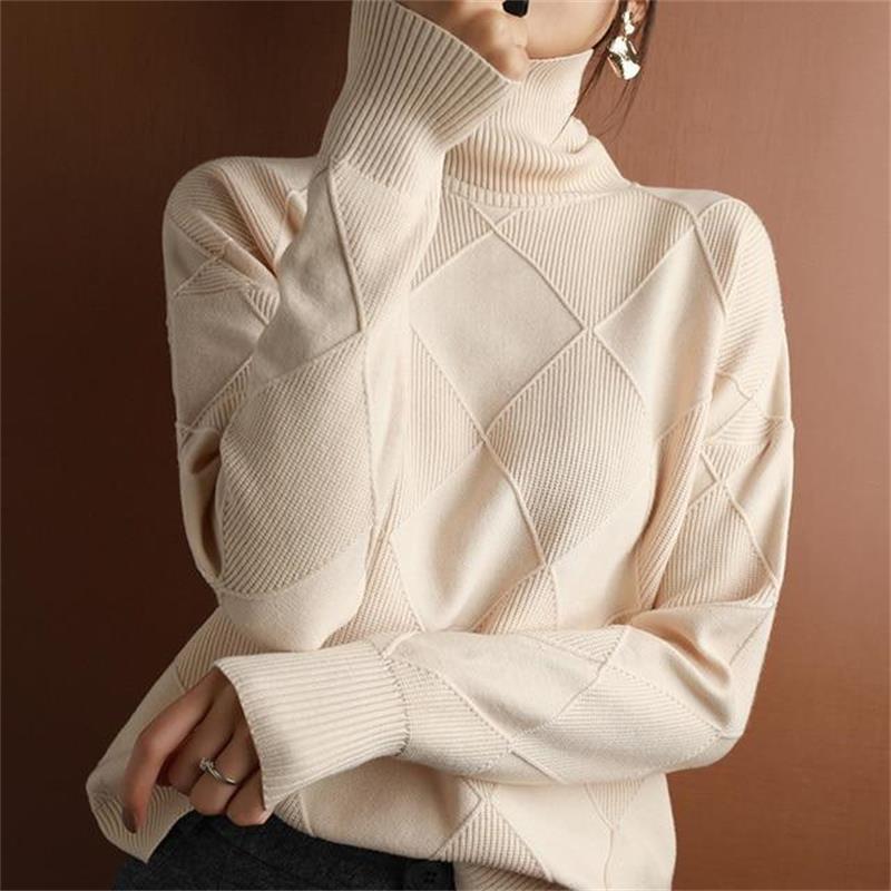 🎁New Year Sale 49% OFF⏳Loose Cashmere Turtleneck Sweater Cardigan