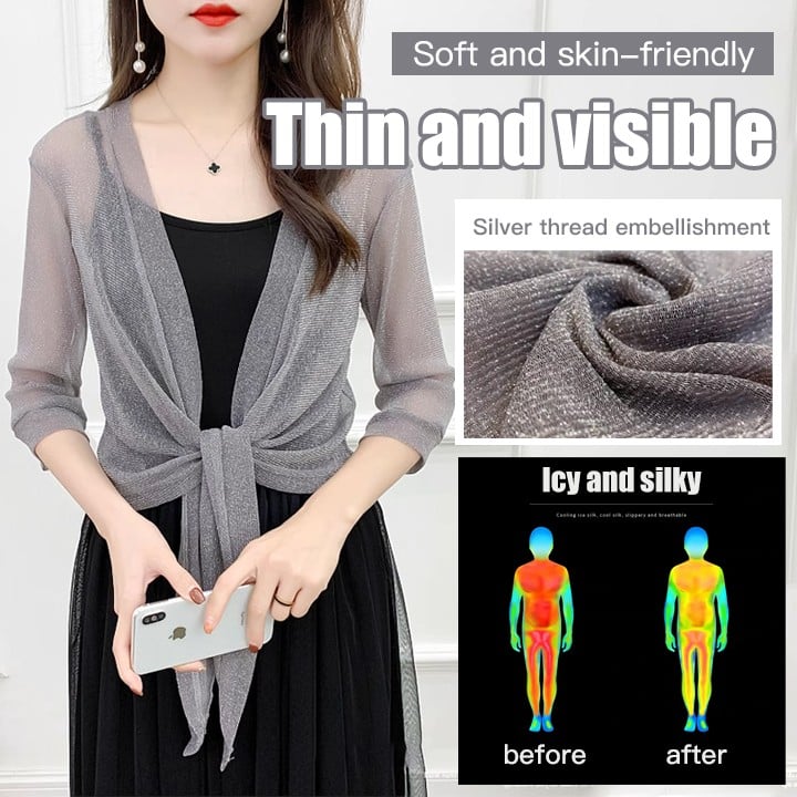 🎁New Year Sale 49% OFF⏳2024 New Pearl Ice Silk Sunscreen Thin Shawl Versatile