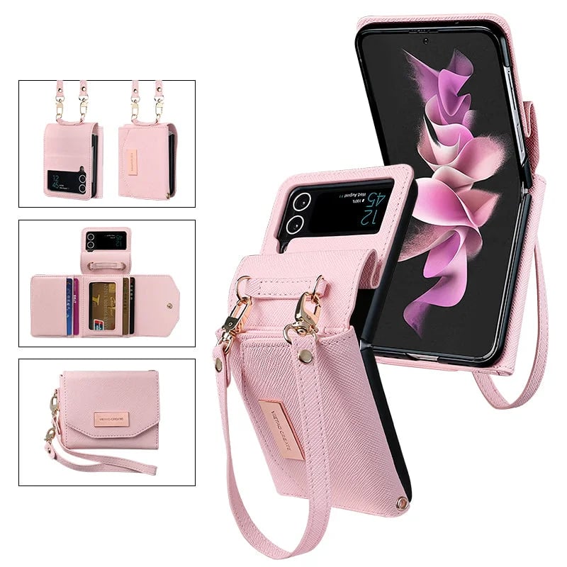 🎁New Year Sale 49% OFF⏳Travel Folding Wallet Case Leather Card Holder Cover for Samsung Flip3 5G/ Flip4
