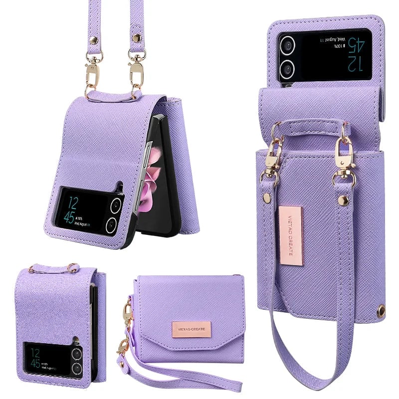 🎁New Year Sale 49% OFF⏳Travel Folding Wallet Case Leather Card Holder Cover for Samsung Flip3 5G/ Flip4