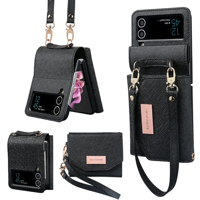 🎁New Year Sale 49% OFF⏳Travel Folding Wallet Case Leather Card Holder Cover for Samsung Flip3 5G/ Flip4