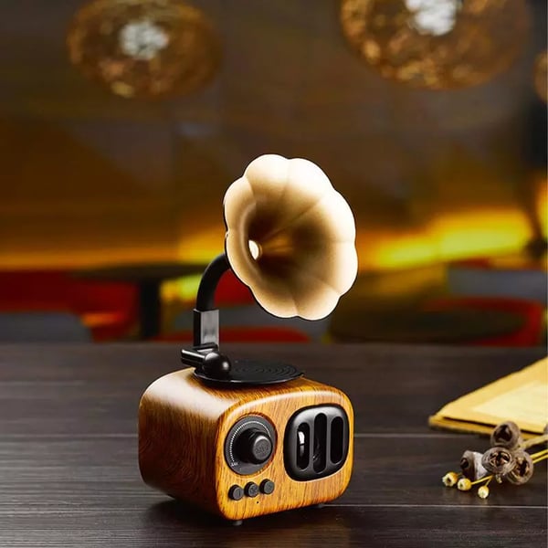 🎁Hot Sale 49% OFF⏳Vintage Wooden Gramophone Bluetooth Speaker