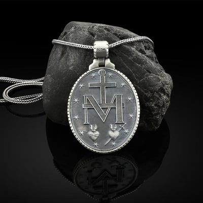 🎁New Year Sale 49% OFF⏳Pure Tin Miraculous Medal Virgin Mary Necklace