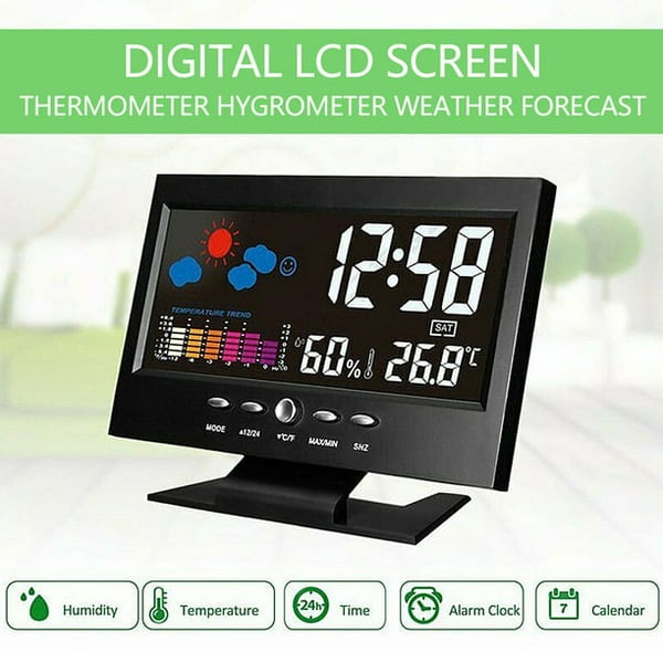 🎁Hot Sale 40% OFF⏳Digital Temperature Monitor Weather Forecast LED Alarm Clock