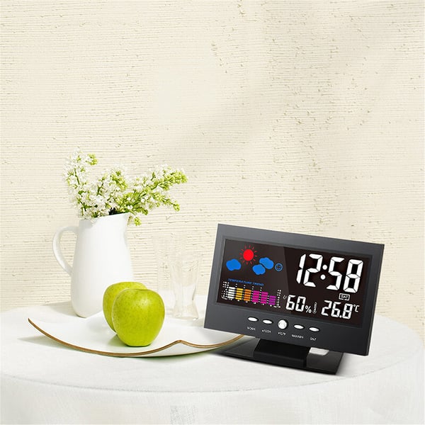 🎁Hot Sale 40% OFF⏳Digital Temperature Monitor Weather Forecast LED Alarm Clock