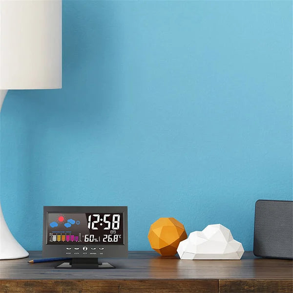 🎁Hot Sale 40% OFF⏳Digital Temperature Monitor Weather Forecast LED Alarm Clock