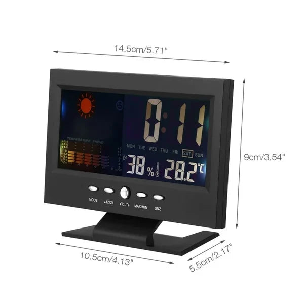 🎁Hot Sale 40% OFF⏳Digital Temperature Monitor Weather Forecast LED Alarm Clock