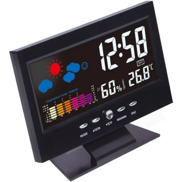 🎁Hot Sale 40% OFF⏳Digital Temperature Monitor Weather Forecast LED Alarm Clock