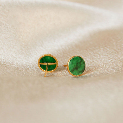 🔥Christmas HOT SALE!🔥Jadeite Gold-Plated Light Luxury Earrings - newbeew