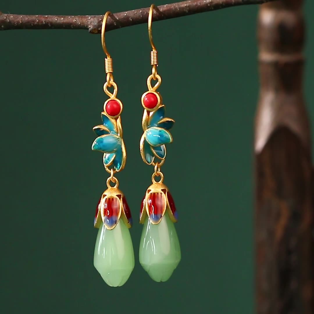 🔥Hot Sale🔥Ancient Crafted Hetian Jade Earrings - newbeew