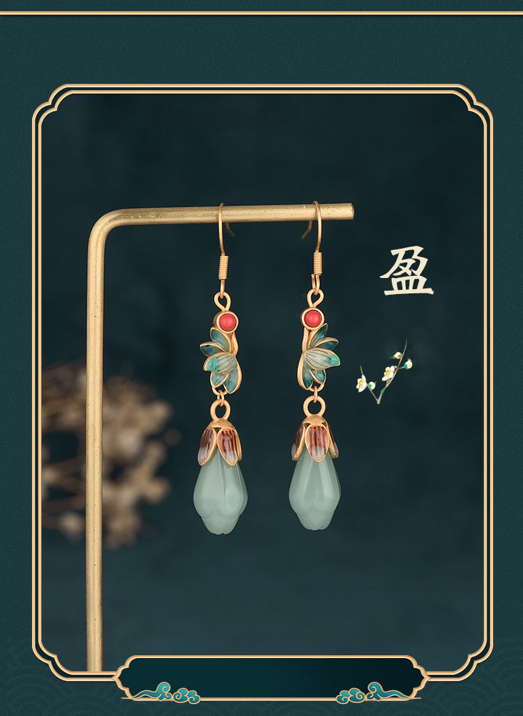 🔥Hot Sale🔥Ancient Crafted Hetian Jade Earrings - newbeew