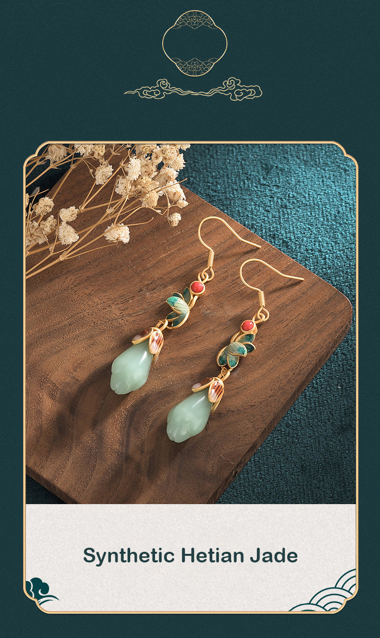 🔥Hot Sale🔥Ancient Crafted Hetian Jade Earrings - newbeew