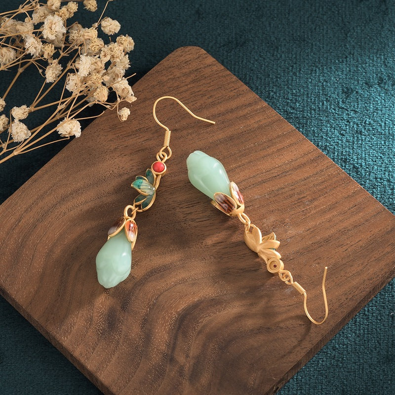 🔥Hot Sale🔥Ancient Crafted Hetian Jade Earrings - newbeew