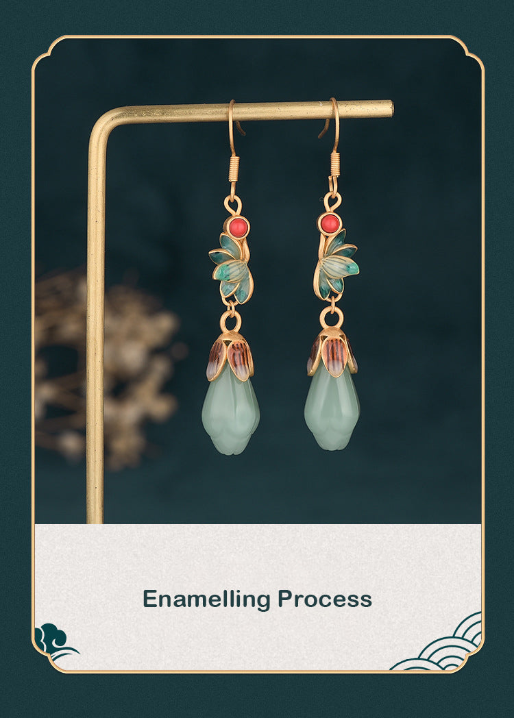 🔥Hot Sale🔥Ancient Crafted Hetian Jade Earrings - newbeew