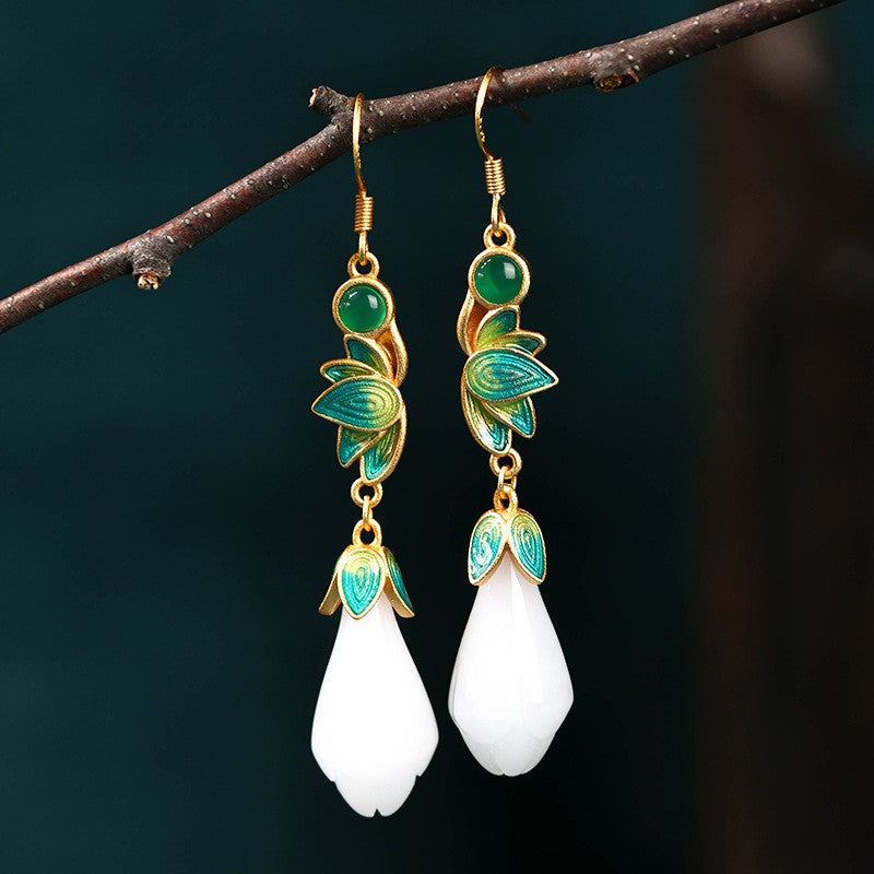 🔥Hot Sale🔥Ancient Crafted Hetian Jade Earrings - newbeew