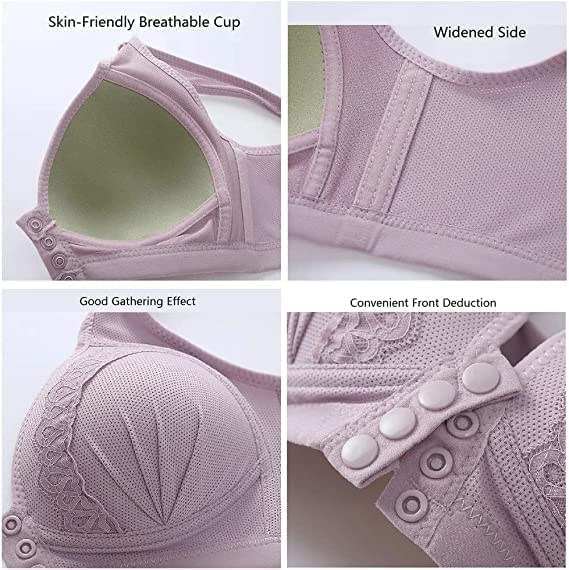 🎁Hot Sale 49% OFF⏳Front Button Breathable Skin-Friendly Cotton Bra