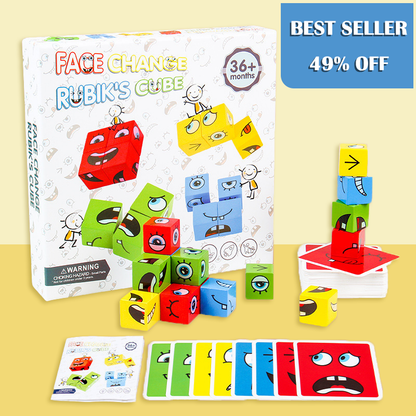 ✨ 5D Puzzle Educational Faces Changing Game - Interactive Family Activity with Rotating Expressions for Creative Learning 👨‍👩‍👧‍👦🔁