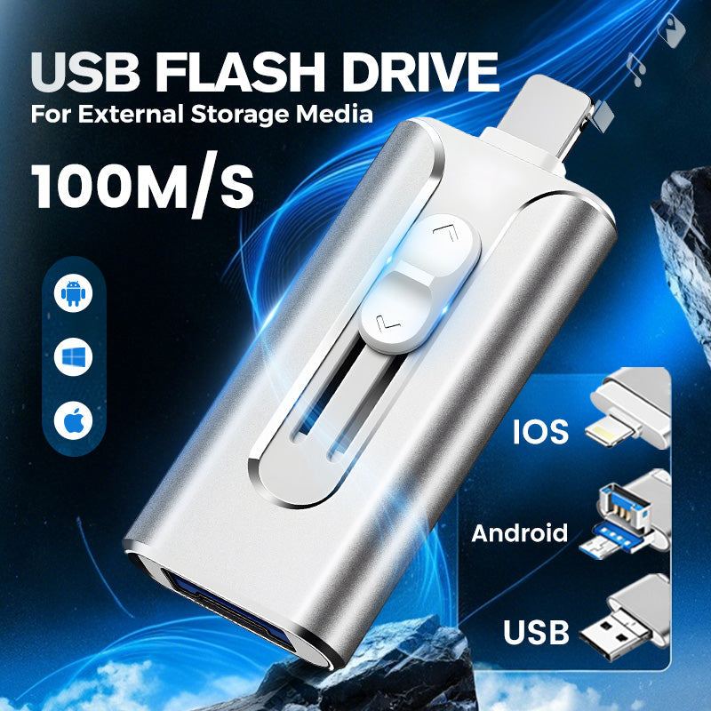 💾 LIMITED-TIME 50% OFF! 📱 4-in-1 Flash Drive for iPhone Android PC – Fast Photo Transfer, Free Up Phone Storage ⚡