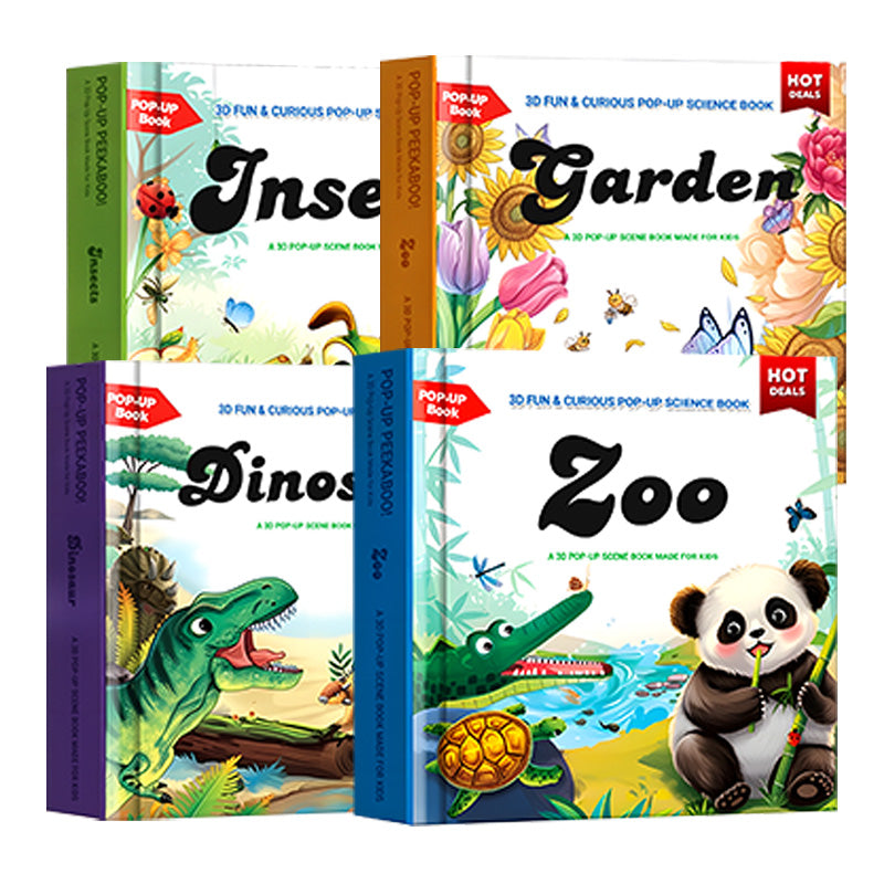 ✨【Kids' Interactive Animal-Themed 3D Pop-Up Books】✨