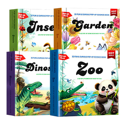 ✨【Kids' Interactive Animal-Themed 3D Pop-Up Books】✨