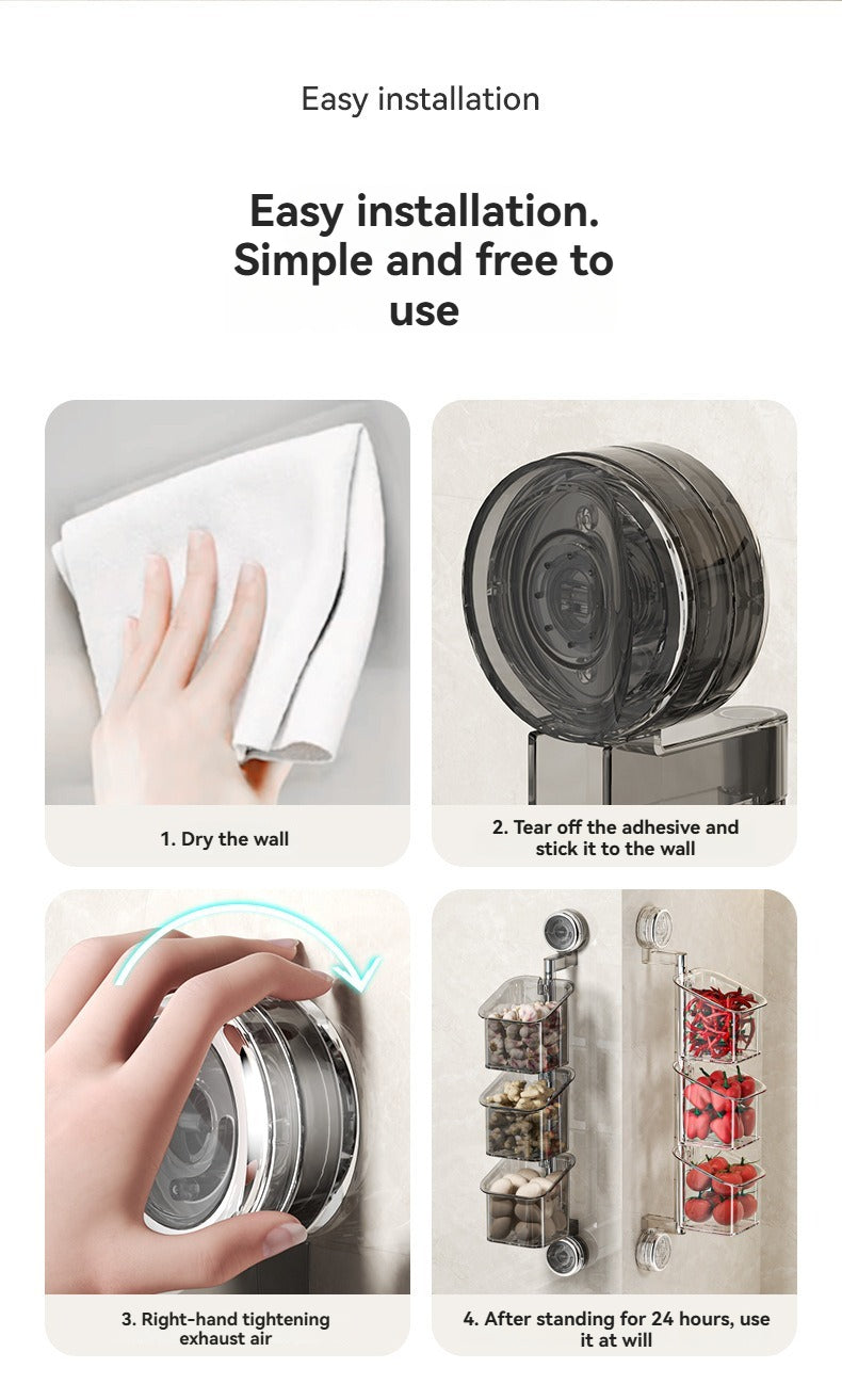 Perforated suction cup spice storage rack