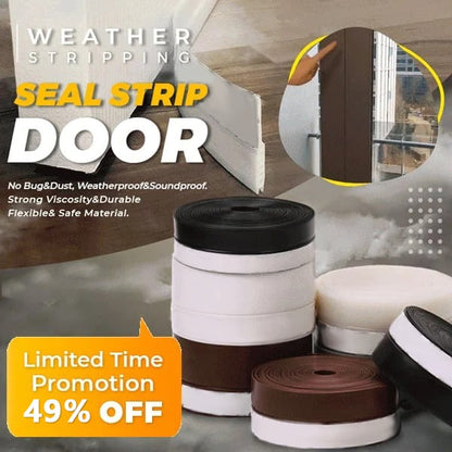16.4Ft Door Weather Stripping, (1.38in Width) Weather Stripping Door Draft Stopper Adhesive Seal Strip Anti Draft Insulation Tape for Doors Windows and Shower Doors