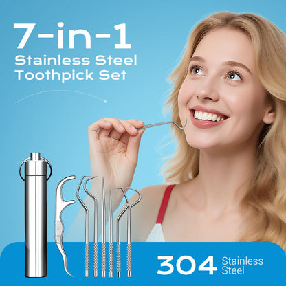 🎉 Limited-Time Offer! 🦷 Stainless Steel Toothpick Set – 0.1mm Ultra-Fine Tip for Precise Cleaning, Reusable & Portable ✨