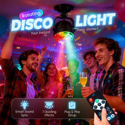 ✨ Colorful Rotating Magic Disco Ball Light