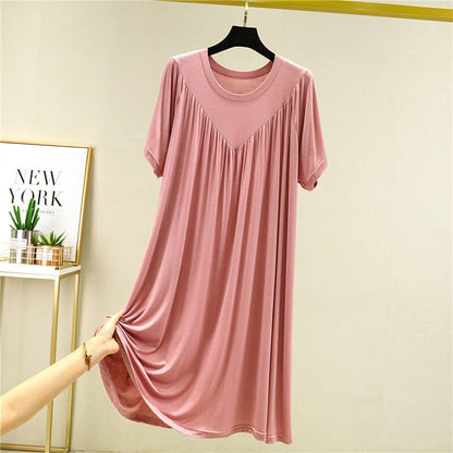 🎁Hot Sale 40% OFF⏳Super Soft Comfortable Short Sleeve Loose Pajama Dress