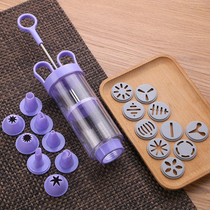 📢📢40% OFF !!⏰️ Stainless Steel Cake Decorating Gun Kit – 18-Piece Piping Set, Fill & Decorate with Ease, BPA-Free 🍪
