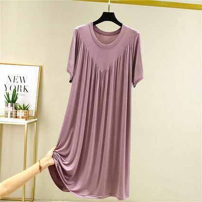 🎁Hot Sale 40% OFF⏳Super Soft Comfortable Short Sleeve Loose Pajama Dress