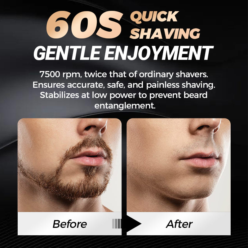 🎁Hot Sale🔋 Mini double-ended shaver! 0.1mm Knife Mesh 7500 rpm motor