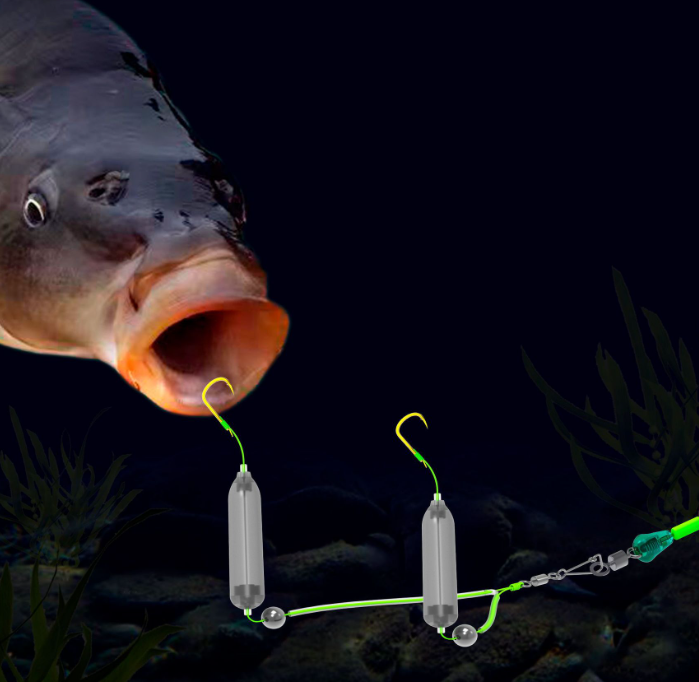 🎣⚡ Double-Hook Reverse Bottom Rig! Upgraded version boosts hook-up rate by 50% – say goodbye to snagging! 🎣