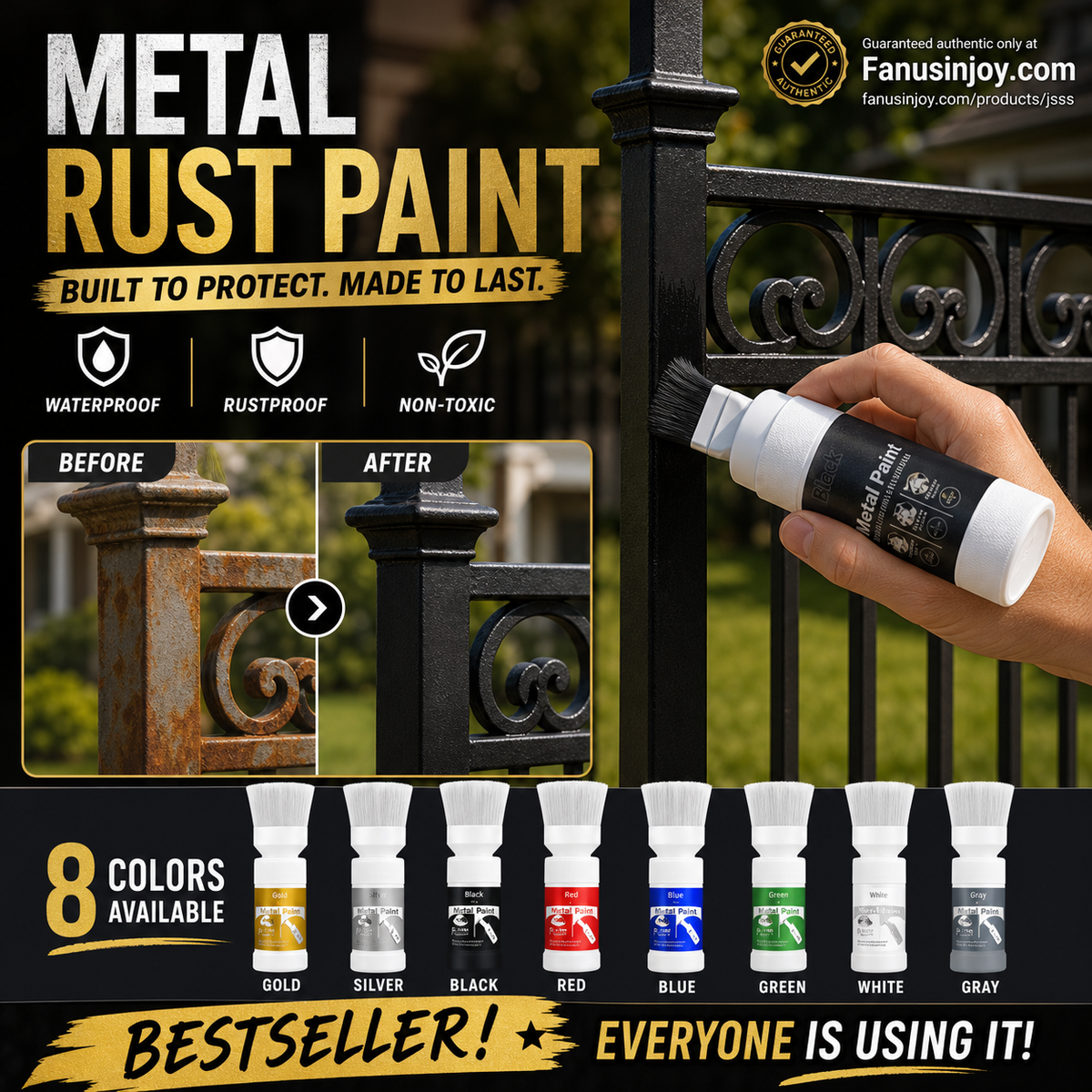 ✨New Arrival-🔥🖌️Refresh paint surfaces in one simple spray!✨🏠Water-Based Metallic Silver Paint with Built-in Brush💥👍