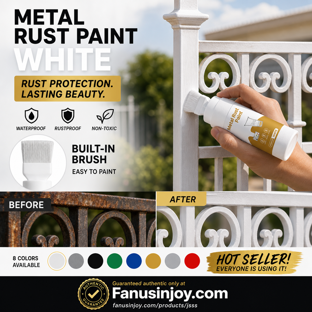 ✨New Arrival-🔥🖌️Refresh paint surfaces in one simple spray!✨🏠Water-Based Metallic Silver Paint with Built-in Brush💥👍
