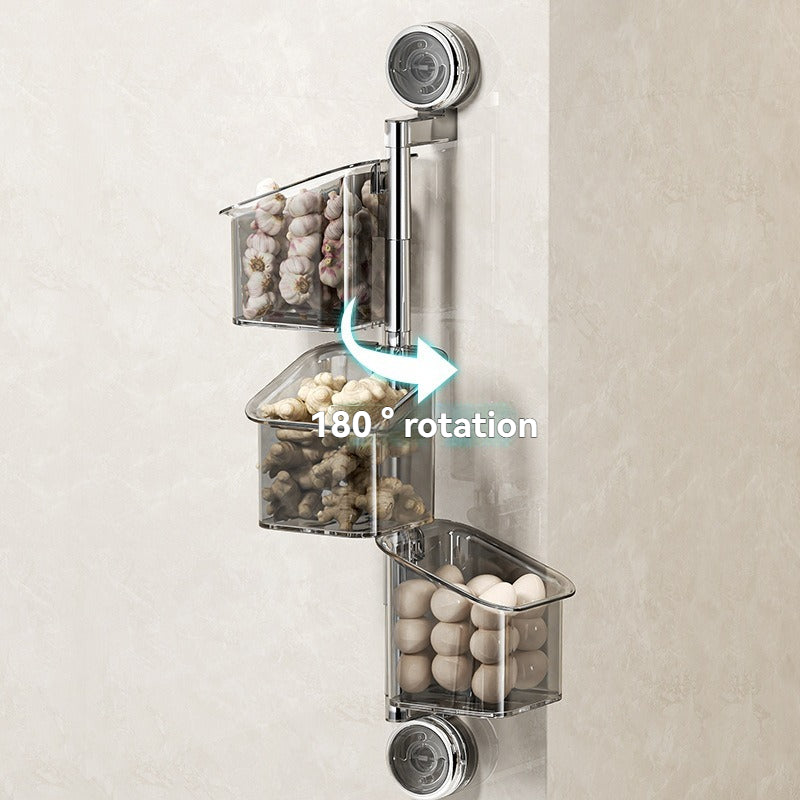 Perforated suction cup spice storage rack
