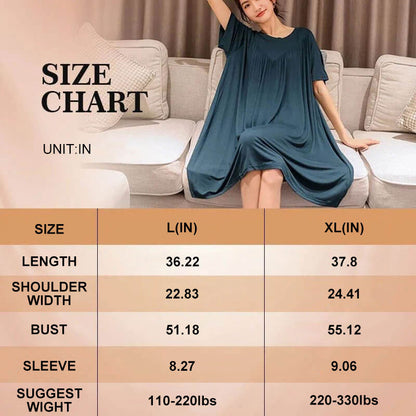 🎁Hot Sale 40% OFF⏳Super Soft Comfortable Short Sleeve Loose Pajama Dress