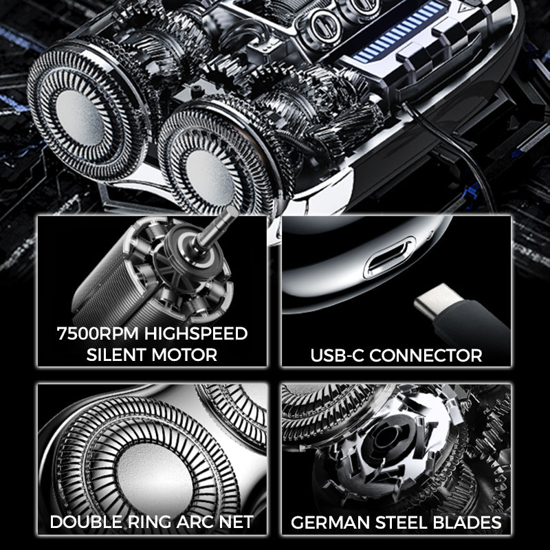 🎁Hot Sale🔋 Mini double-ended shaver! 0.1mm Knife Mesh 7500 rpm motor