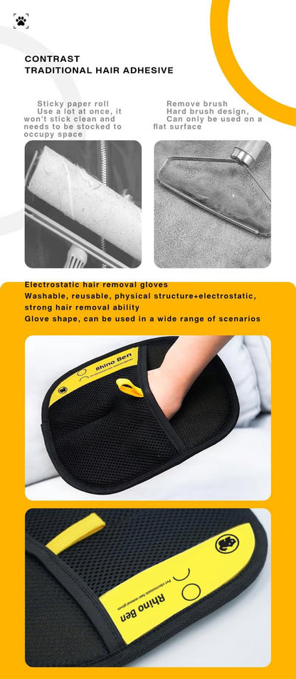 🔥Buy 2 Get 1 Free🔥✨ Pet Hair Remover Electrostatic Gloves