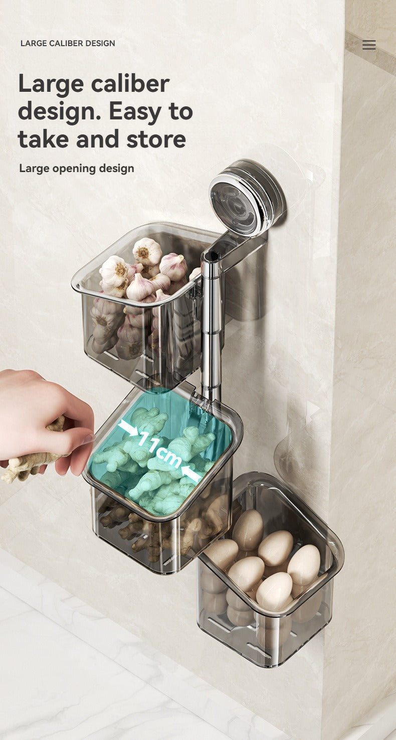 Perforated suction cup spice storage rack