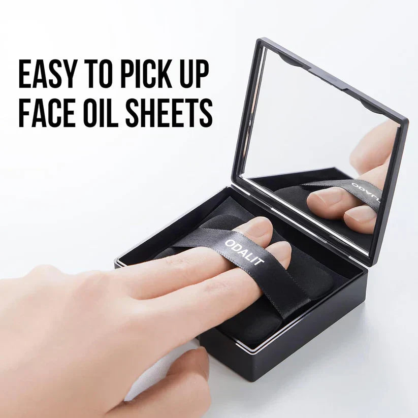 ⏰Buy 1 Get 1 Free💝Black Magnet Oil Blotting Setting Sheet With Powder More Control Oil Keep Fresh 2 IN 1 Blotting Sheet