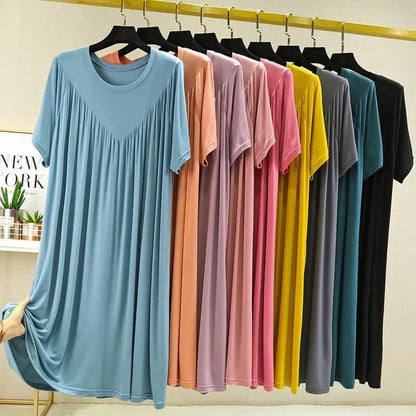 🎁Hot Sale 40% OFF⏳Super Soft Comfortable Short Sleeve Loose Pajama Dress