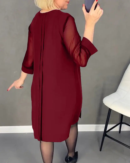 🔥Hot Sale 40% OFF💐Straight Dress With Medium Length Sleeves
