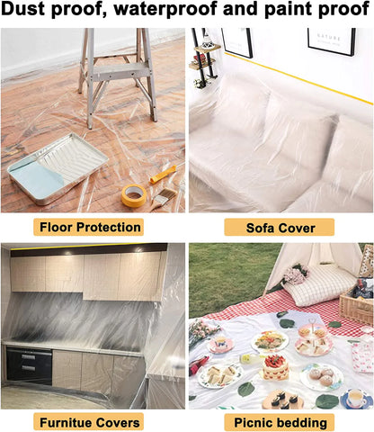 🎁Hot Sale 49% OFF⏳5ft x 60ft Waterproof Dust-Proof Covering Masking Film