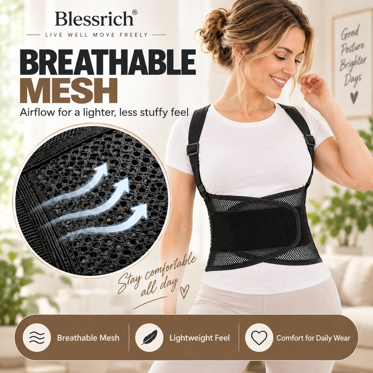 ⏳Time-Limited Special⏰ Support Your Back Instantly! Breathable 4-Rod Waist Support Brace